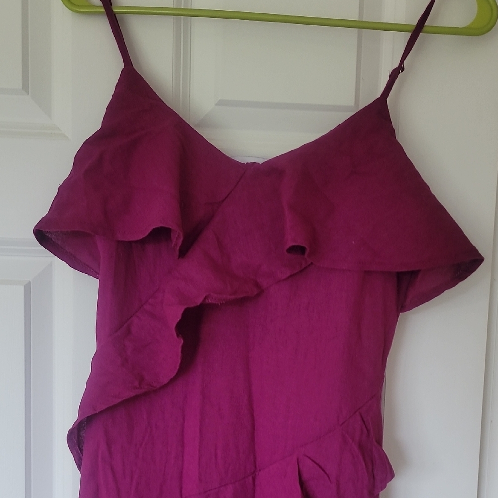 Elegant Magenta Ruffle Top